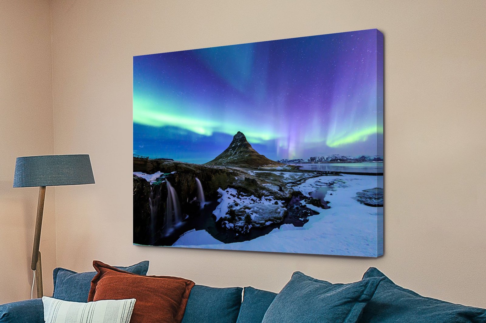 Stretched canvas print with gallery-wrap finish