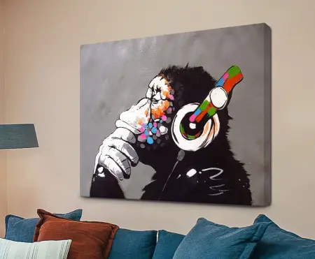 Banksy DJ Monkey canvas print