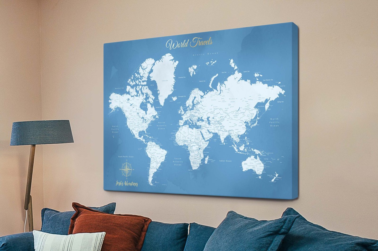 Personalised Push Pin World Map