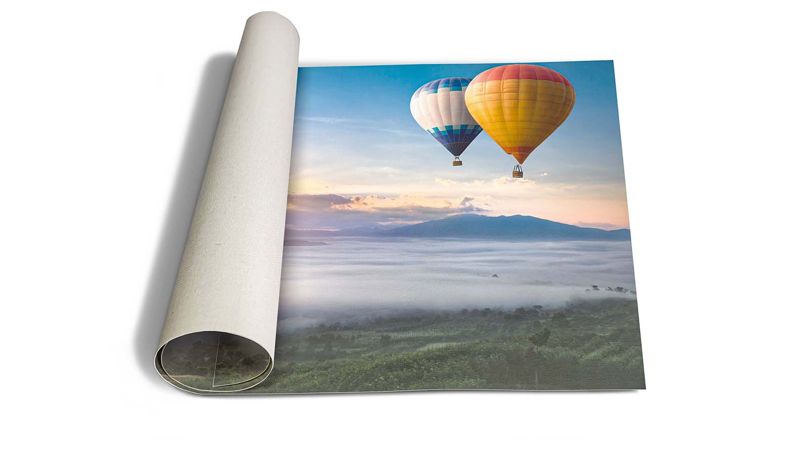 Rolled canvas shipped in a protective tube